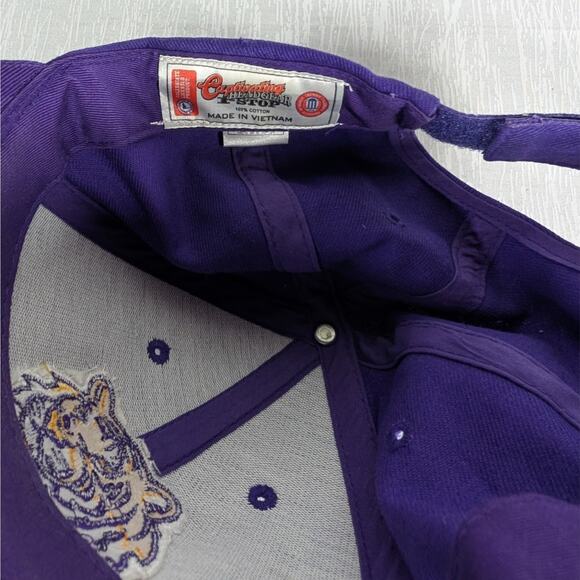 LSU Tigers Adjustable Purple Gold Hat SEC NCAA Baseball Cap Hook and Loop - Picture 6 of 6